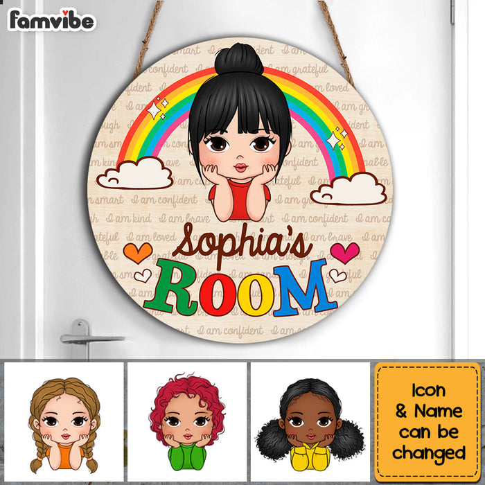 Personalized Gift For Daughter Granddaughter Room Decor Round Wood Sign 26160 1