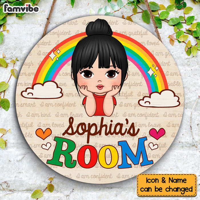 Personalized Gift For Daughter Granddaughter Room Decor Round Wood Sign 26160 1
