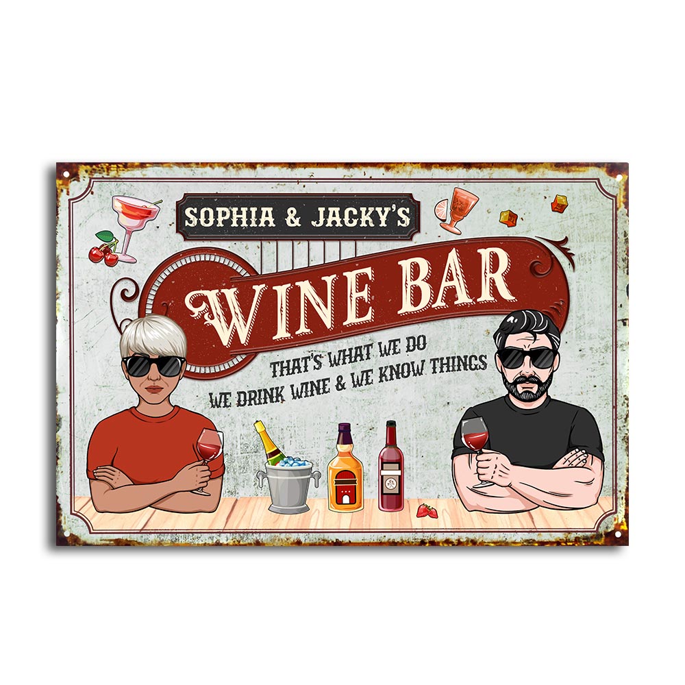 Personalized Gift For Couple Wine Cellar Metal Sign 26166 Primary Mockup