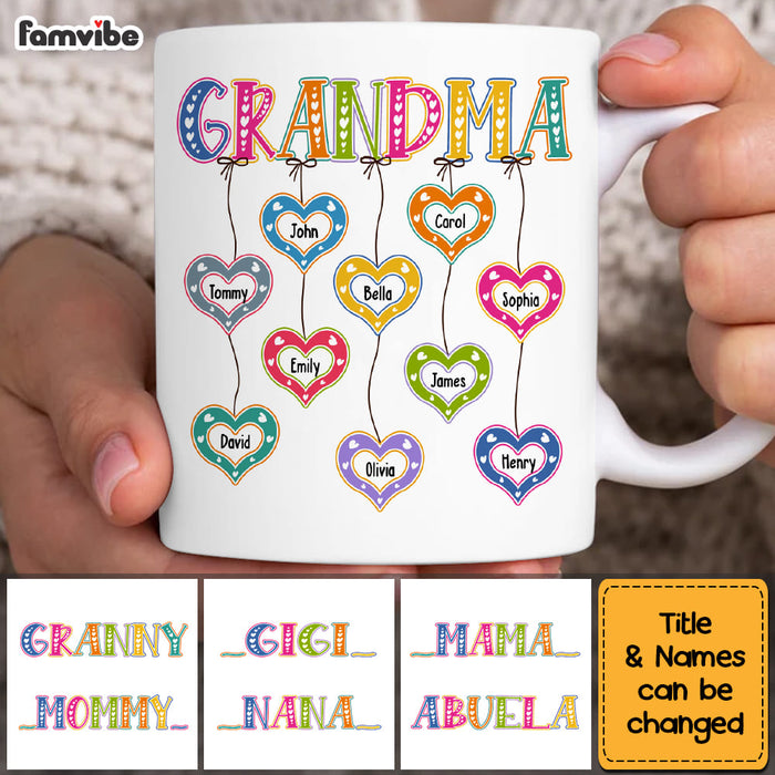 Personalized Gift for Grandma Dangles Heart Mug 26170 1