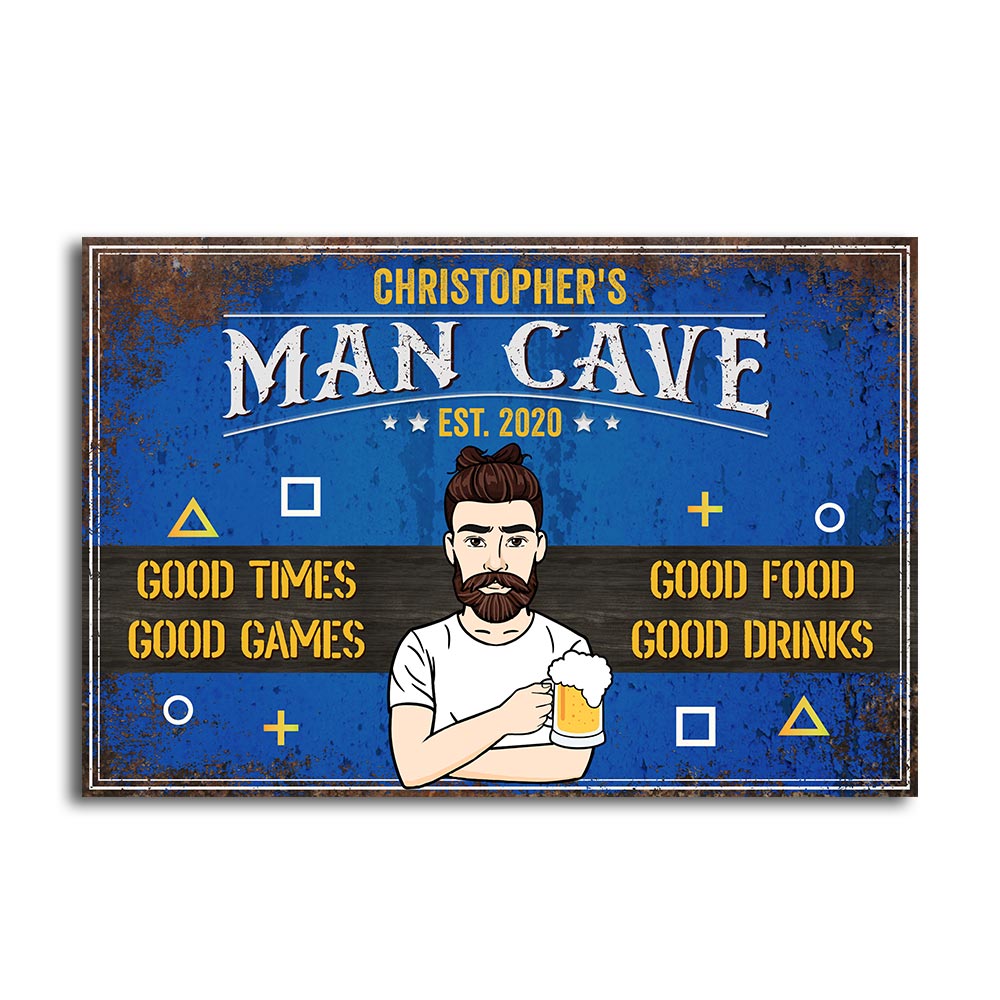 Personalized Gift For Husband Dad Grandpa Man Cave Metal Sign 26172 Primary Mockup