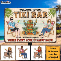 Personalized Gift For Couple Husband Wife Tiki Bar Metal Sign 26175 thumb 1