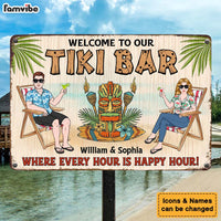 Personalized Gift For Couple Husband Wife Tiki Bar Metal Sign 26175 thumb 1