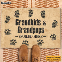 Personalized Gift for Grandparents Grandkids And Grandpups Spoiled Here Doormat 26178 thumb 1