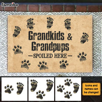 Personalized Gift for Grandparents Grandkids And Grandpups Spoiled Here Doormat 26178 thumb 1