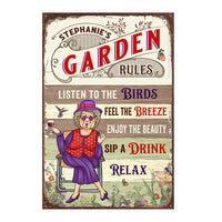 Personalized Gift For Grandma's Garden Rules Metal Sign 26181 thumb 1