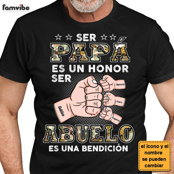 Personalized Gift For Dad Grandpa Spanish Camo Shirt - Hoodie - Sweatshirt 26182 1