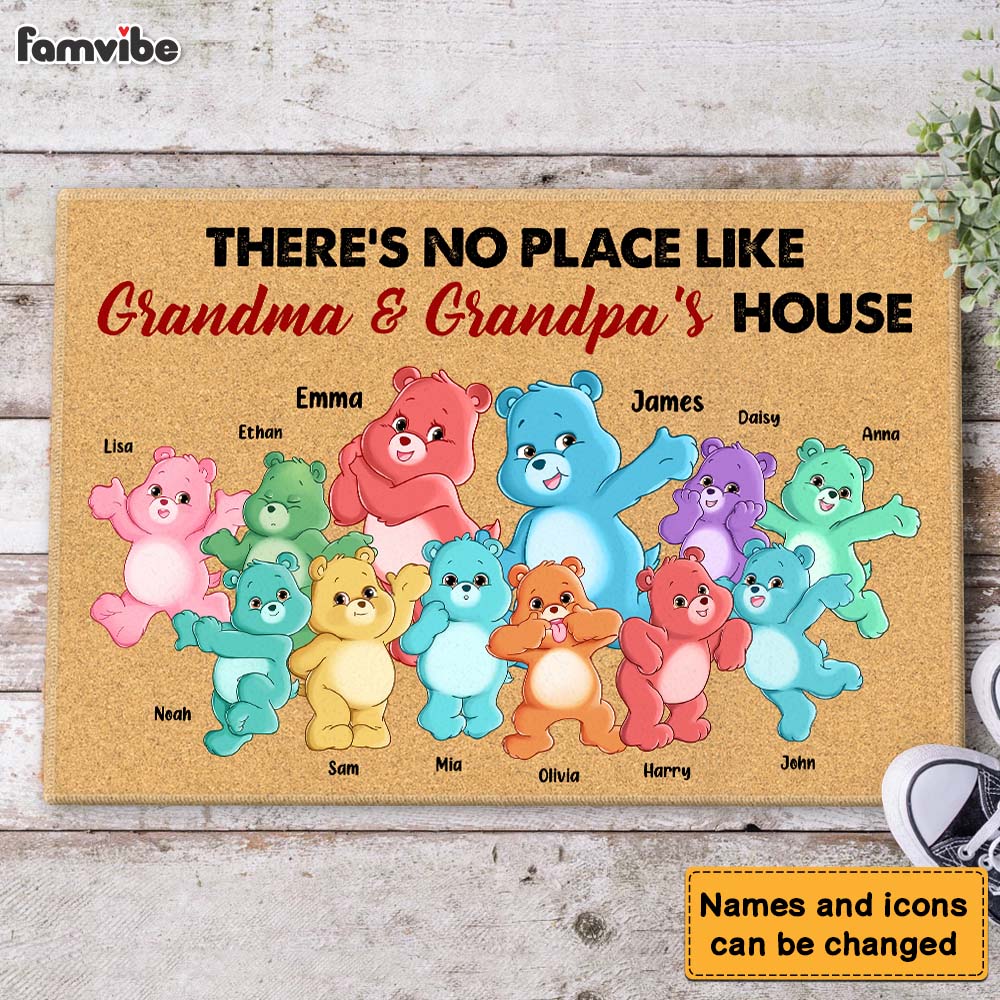 Personalized Gift For Grandparents House Colorful Bears Doormat 26183 Primary Mockup
