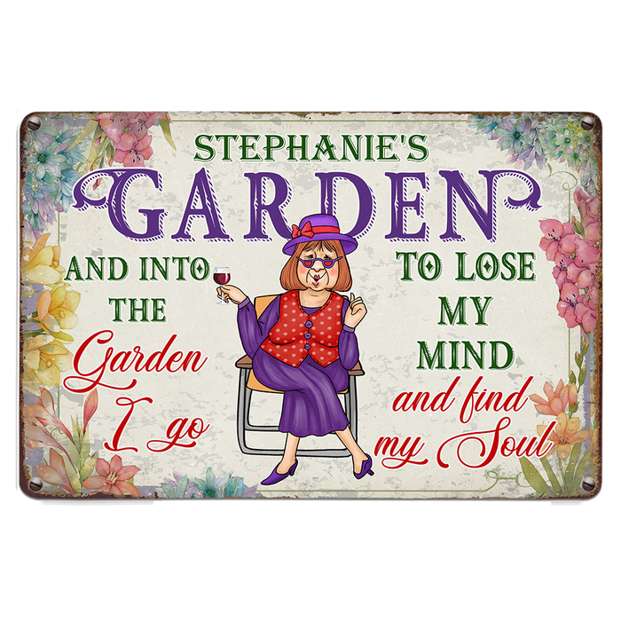 Personalized Gift For Grandma And Into The Garden I Go Metal Sign 26185 1