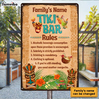 Personalized Gift for Family Tiki Bar Rules Metal Sign 26197 thumb 1