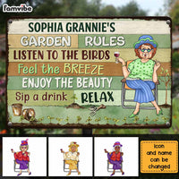 Personalized Gift For Garden Lovers Garden Rules Metal Sign 26198 thumb 1