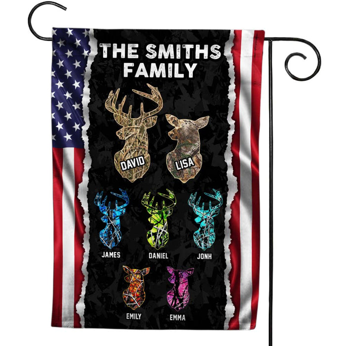 Personalized Gift For Family Buck Doe And Fawns Flag 26202 1