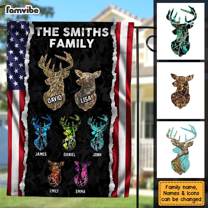Personalized Gift For Family Buck Doe And Fawns Flag 26202 1