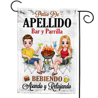 Personalized Family Patio Bebiendo Asando Relajando Spanish Flag 26203 thumb 1