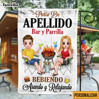 Personalized Family Patio Bebiendo Asando Relajando Spanish Flag 26203 thumb 1