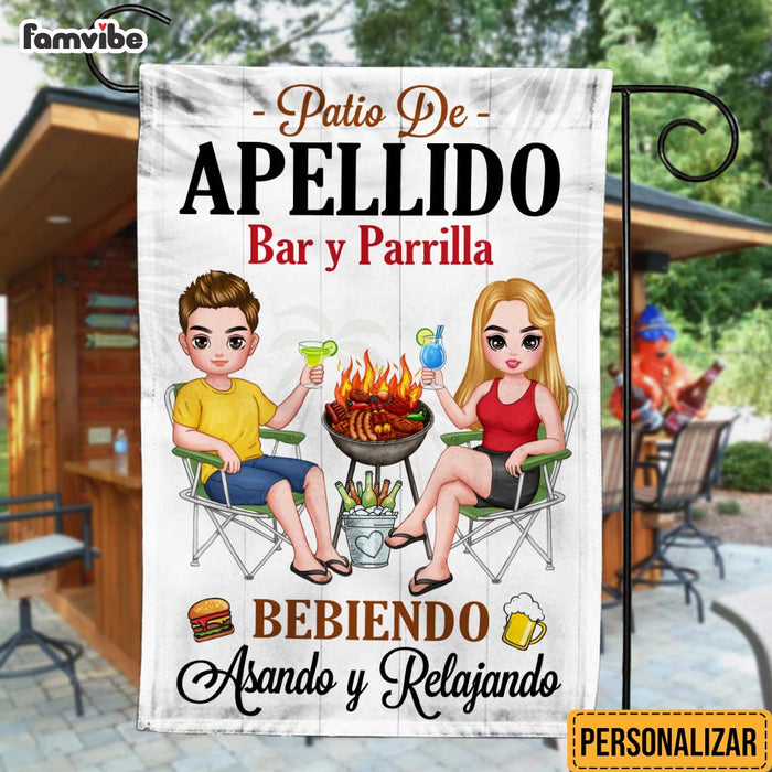 Personalized Family Patio Bebiendo Asando Relajando Spanish Flag 26203 1