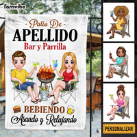 Personalized Family Patio Bebiendo Asando Relajando Spanish Flag 26203 thumb 1