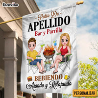 Personalized Family Patio Bebiendo Asando Relajando Spanish Flag 26203 thumb 1