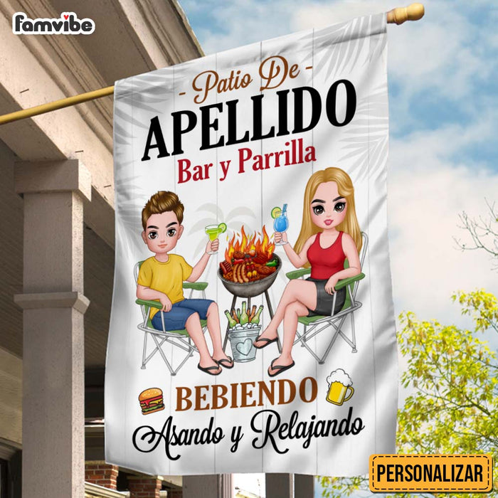 Personalized Family Patio Bebiendo Asando Relajando Spanish Flag 26203 1