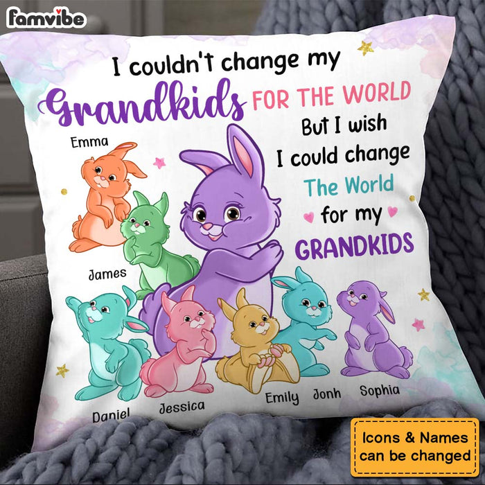 Personalized Gift For Grandma Change The World For My Grandkids Pillow 26205 1