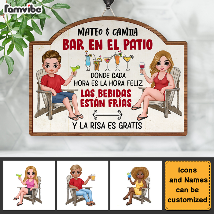 Personalized Gift For Couple Spanish Bar En El Patio Wood Sign 26210 1