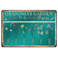Personalized Gift For Grandma Plant Seeds Grow Blessings Metal Sign 26213 thumb 1
