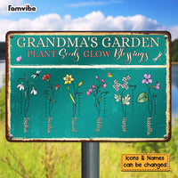 Personalized Gift For Grandma Plant Seeds Grow Blessings Metal Sign 26213 thumb 1