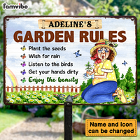 Personalized Gift For Grandma Garden Rules Metal Sign 26214 thumb 1