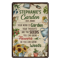 Personalized Gift For Grandma Your Mind Is Garden Metal Sign 26216 thumb 1