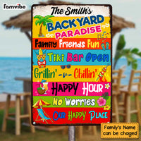 Personalized Gift For Family Outside Decoration Backyard Paradise Metal Sign 26219 thumb 1