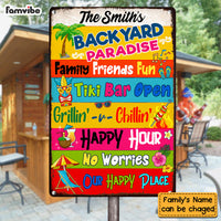 Personalized Gift For Family Outside Decoration Backyard Paradise Metal Sign 26219 thumb 1