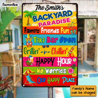 Personalized Gift For Family Outside Decoration Backyard Paradise Metal Sign 26219 thumb 1