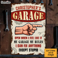 Personalized My Garage My Tools My Rules Gift For Dad For Grandpa Metal Sign 26222 thumb 1