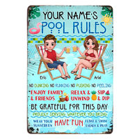 Personalized Gifts For Couples Husband Wife Pool Rules Metal Sign 26225 thumb 1