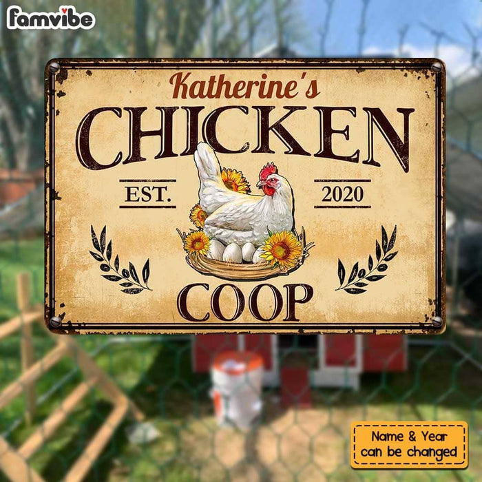 Personalized Gift For Farm Mom Grandma Chicken Coop Metal Sign 26232 1