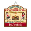 Personalized Gift For Couple Husband Wife Backyard Chillin & Grillin Spanish Patio Wood Sign 26234 1