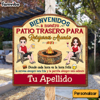 Personalized Gift For Couple Husband Wife Backyard Chillin & Grillin Spanish Patio Wood Sign 26234 thumb 1