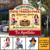 Personalized Gift For Couple Husband Wife Backyard Chillin & Grillin Spanish Patio Wood Sign 26234 thumb 1