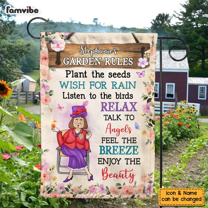 Personalized Gift For Grandma Garden Rules Flag 26236 1