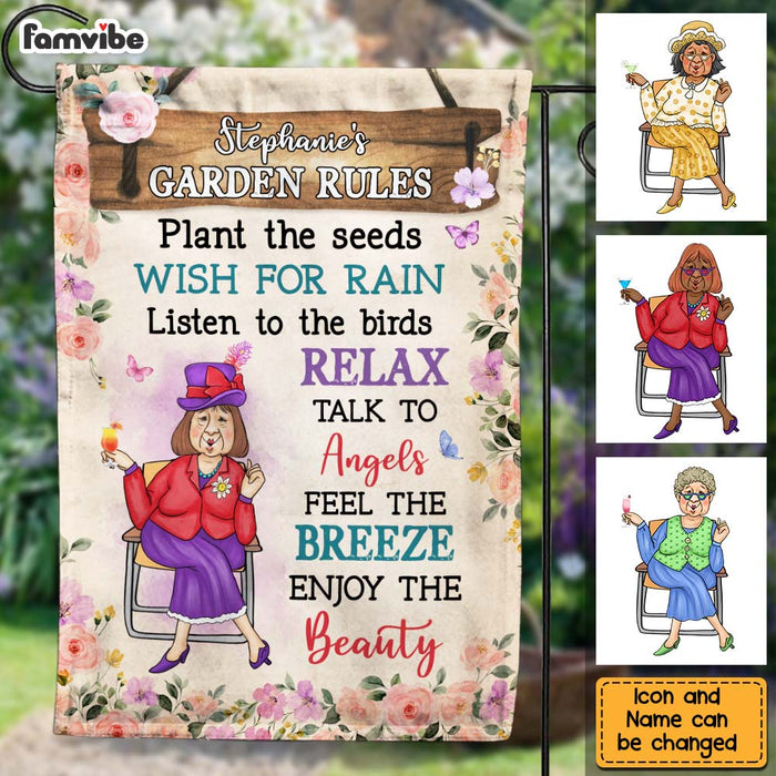 Personalized Gift For Grandma Garden Rules Flag 26236 1