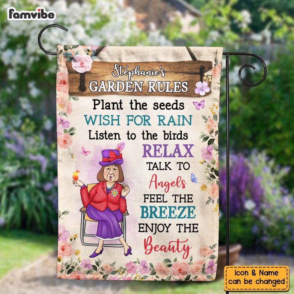 Personalized Gift For Grandma Garden Rules Flag 26236 Primary Mockup