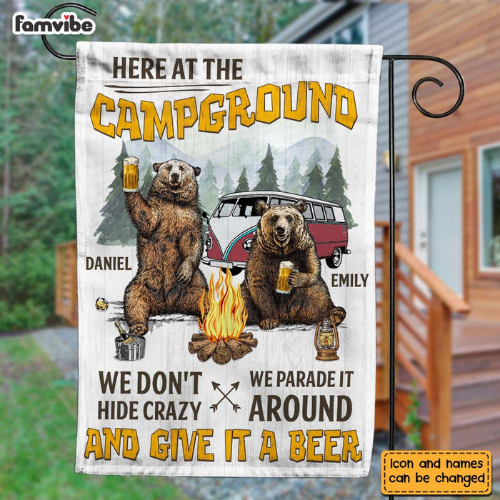 Personalized Camping Bear Campground Gifts For Couples Husband Wife Flag 26239 1