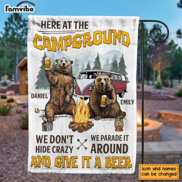 Personalized Camping Bear Campground Gifts For Couples Husband Wife Flag 26239 1