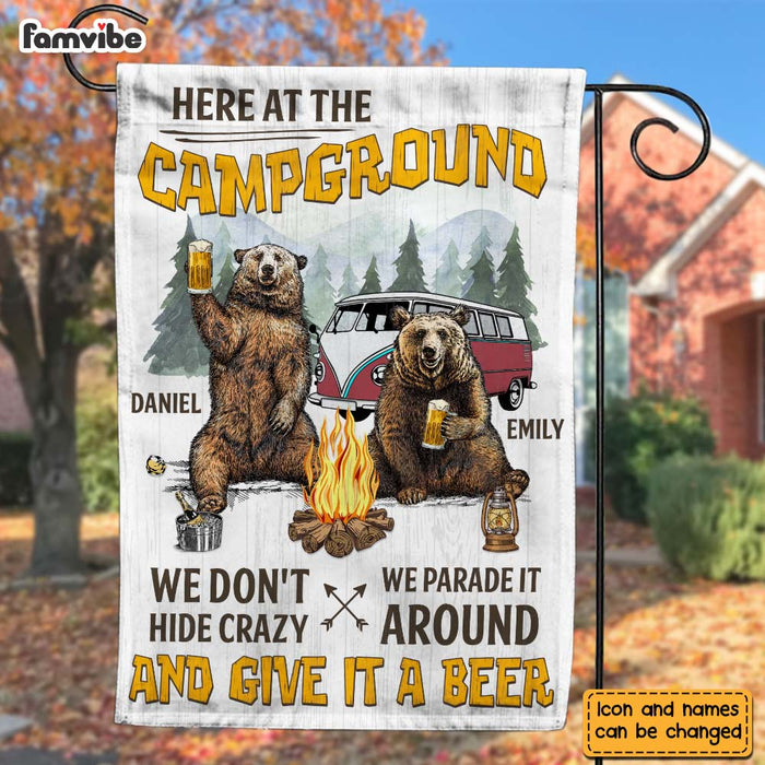 Personalized Camping Bear Campground Gifts For Couples Husband Wife Flag 26239 1