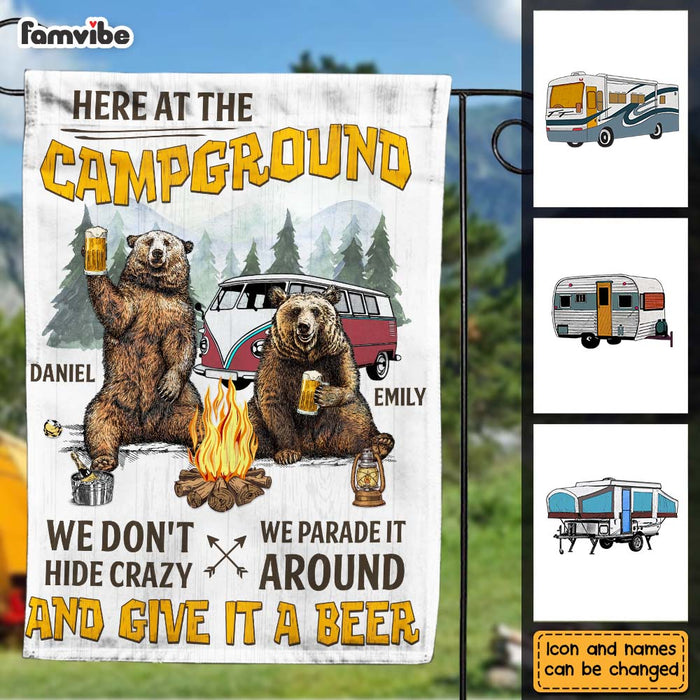 Personalized Camping Bear Campground Gifts For Couples Husband Wife Flag 26239 1