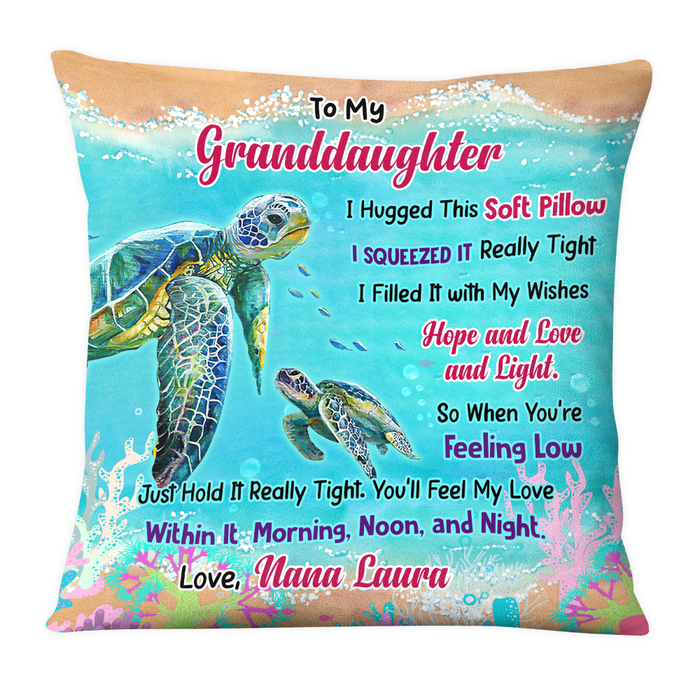 Personalized Gift For Granddaughter Turtle Pillow 26242 1
