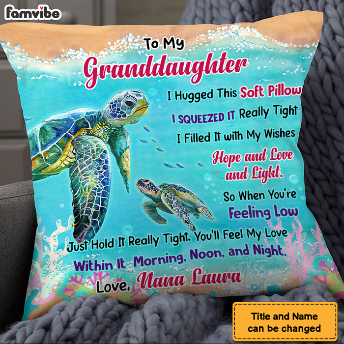 Personalized Gift For Granddaughter Turtle Pillow 26242 1