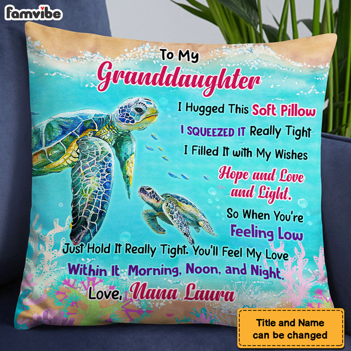 Personalized Gift For Granddaughter Turtle Pillow 26242 1