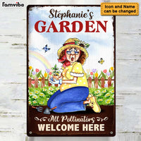 Personalized Gift For Grandma Garden All Pollinators Welcome Here Metal Sign 26243 thumb 1