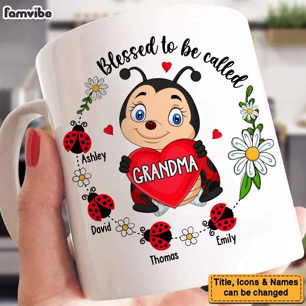 Personalized Blessed To Be Called Grandma Mug 26248 Primary Mockup